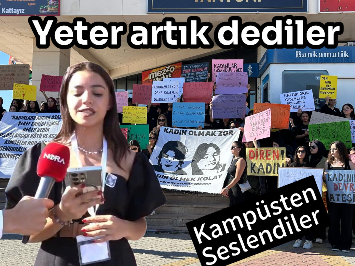 ASÜ'DE ÖĞRENCİLER KADIN VE ÇOCUK ÖLÜMLERİNE KARŞI YÜRÜDÜ